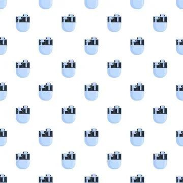 Wireless earbuds in a seamless technology background pattern 스톡 일러스트