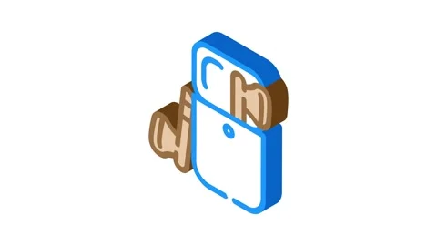 Wireless earbuds wearable isometric icon animation Video stock 327280660