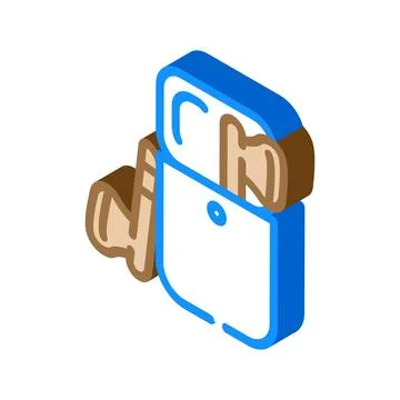 Wireless earbuds wearable isometric icon vector illustration Stock Illustration