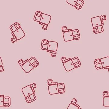Wireless earbuds wearable line vector seamless pattern イラスト素材