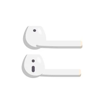 Wireless Earphone Flat Icon. Clean Illustration Design Element on Isolated .. Stock Illustration