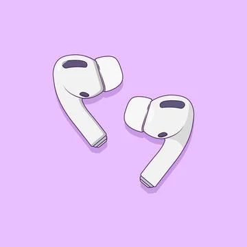 Wireless Earphone Vector Icon Illustration. Phone Accessory Vector. Flat Ca.. Stock Illustration