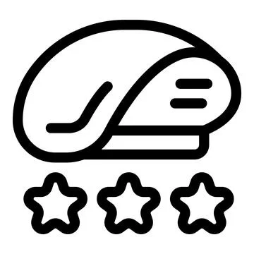 Wireless ergonomic mouse receiving three star rating, outline icon Stock Illustration