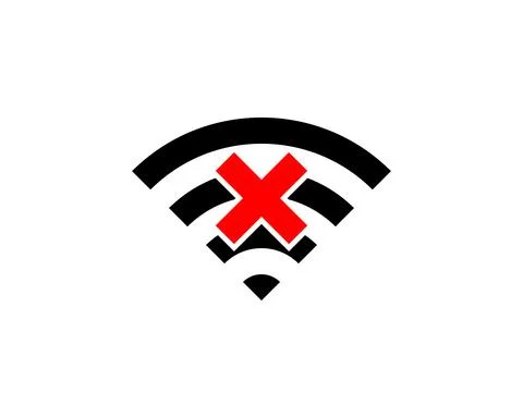 Wireless error vector icon, wifi symbol. Simple, flat design for web or mobil Illustrazione stock