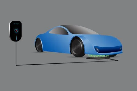 Wireless  EV Charger Stock Illustration