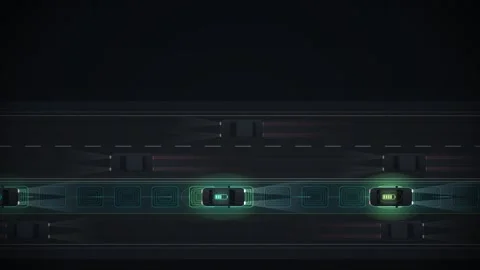 Wireless EV Charging Road Induction Coils Powering Cars Seamless Loop Stock-Footage 347126502