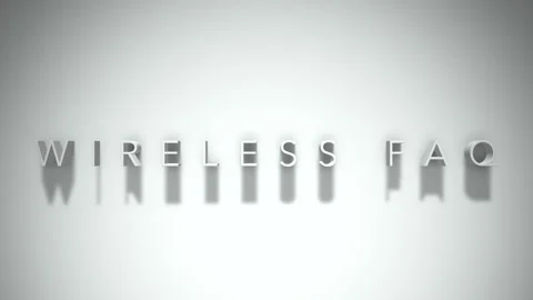 Wireless faq 3D title animation white text on a white background Stock Footage 299748782