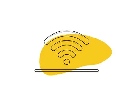 Wireless Fidelity Flat Icon on white background in vector illustration Stock Illustration