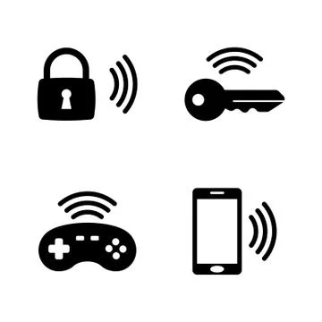 Wireless Gadget, Smart House. Simple Related Vector Icons Stock Illustration