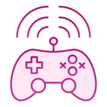 Wireless game controller flat icon. Joypad vector illustration isolated on white Stock Illustration