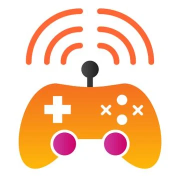 Wireless game controller flat icon. Joypad vector illustration isolated on white Illustrazione stock