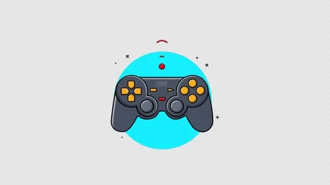 Wireless Game Controller. Gaming Concept Animation Video - Transparent Stock Footage 284346027