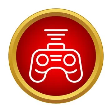 Wireless game controller icon transmitting a signal Stock Illustration