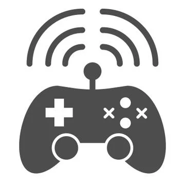 Wireless game controller solid icon. Joypad vector illustration isolated on 스톡 일러스트