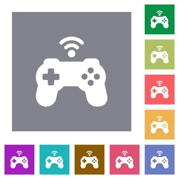 Wireless game controller square flat icons イラスト素材