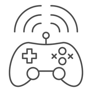 Wireless game controller thin line icon. Joypad vector illustration isolated on 스톡 일러스트