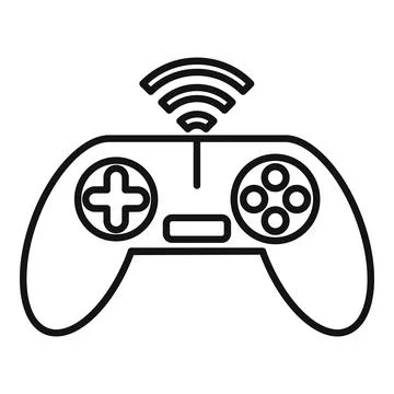 Wireless gamepad connecting to online gaming platform Stock Illustration
