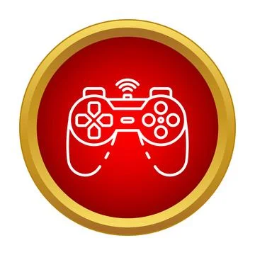 Wireless gamepad controller icon on a red background Illustrazione stock