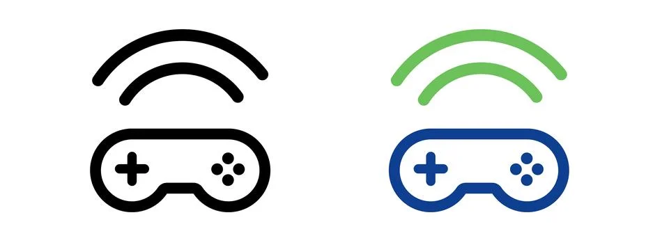 Wireless gamepad game controller icon set Stock Illustration