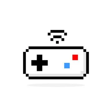 Wireless Gamepad pixel image. Vector illustration of a pixel joystick. Illustrazione stock
