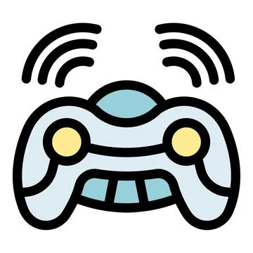 Wireless gamepad transmitting data for gaming experience Stock Illustration