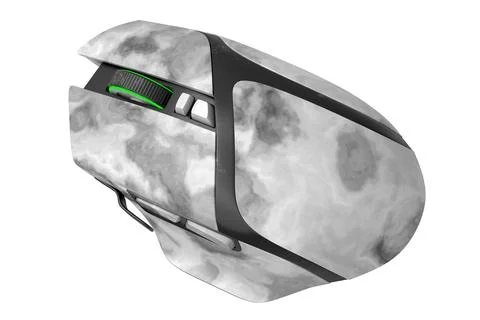 Wireless gaming computer mouse with black marble texture on white background Stock Illustration