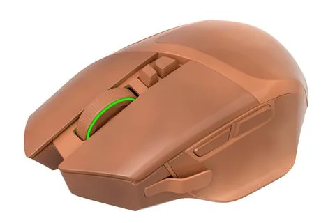 Wireless gaming computer mouse with black marble texture on white background Stock Illustration