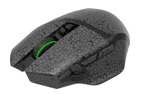 Wireless gaming computer mouse with mosaic seamless pattern on white backgrou Stock Illustration