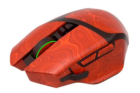 Wireless gaming computer mouse with seamless wavy pattern on white background Stock Illustration