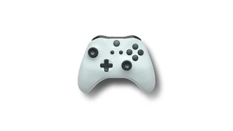 Wireless gaming controller flying in air isolated on white background, symb.. Stock Illustration
