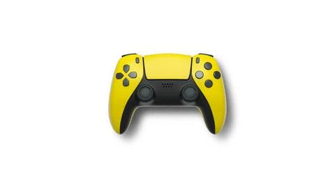 Wireless gaming controller flying in air isolated on white background, symb.. Stock Illustration