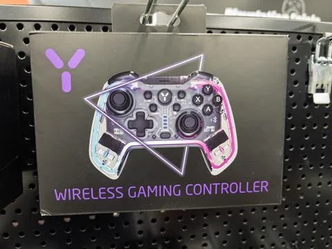 Wireless Gaming Controller with Unique LED Design Stock Photos