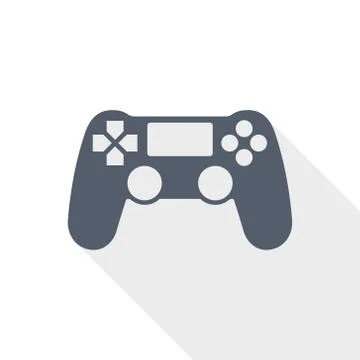 Wireless gaming controller vector icon, gamepad flat design illustration in e Stock Illustration