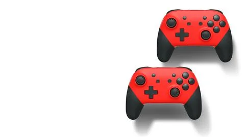 Wireless gaming controllers flying in air isolated on white background, sym.. Stock Illustration