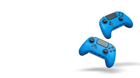 Wireless gaming controllers flying in air isolated on white background, sym.. Stock Illustration