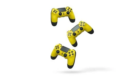 Wireless gaming controllers flying in air isolated on white background, sym.. Stock-Illustration