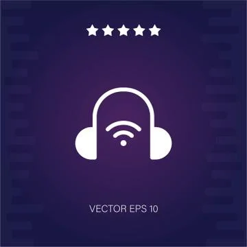 Wireless headphone 1 vector icon Stock Illustration