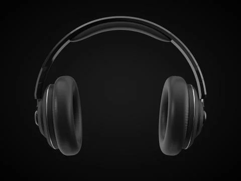 Wireless headphone with modern design. 3d illustration Stock Illustration