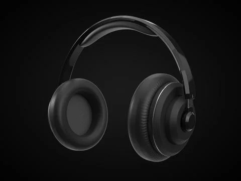 Wireless headphone with modern design. 3d illustration Stock Illustration