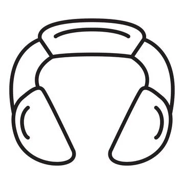 Wireless headphone outline icon. solated on white background. Stock Illustration