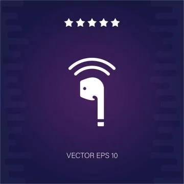 Wireless headphone vector icon Stock Illustration