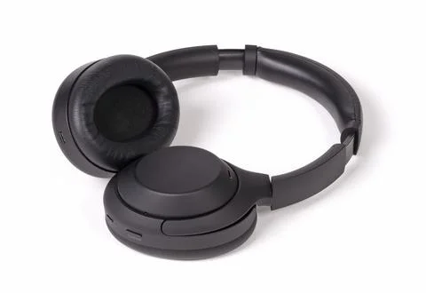 Wireless headphone on white background Stock Photos