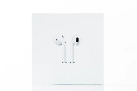 Wireless headphones in box Stock-Fotos