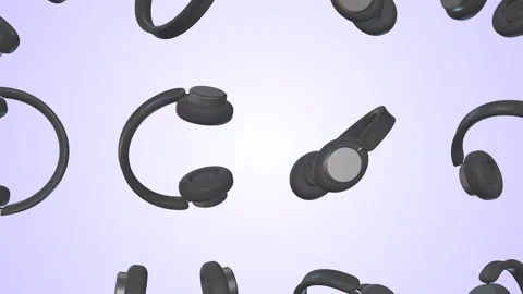 Wireless Headphones Falling on a Light Background. Bluetooth Headphones. 4K Stock Footage 291554135