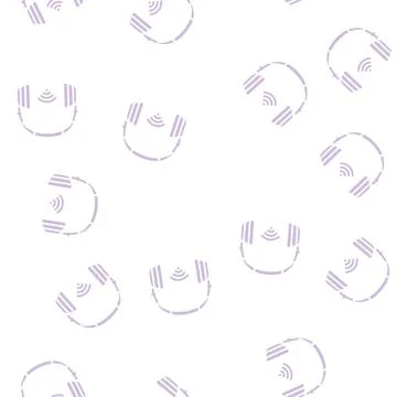 Wireless headphones glyph seamless pattern Stock Illustration