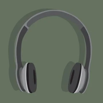 Wireless headphones on green background vector illustration	 Stock Illustration