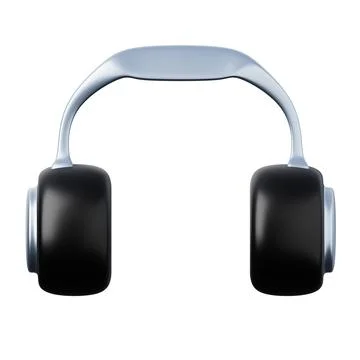 Wireless headphones high quality 3D render illustration icon. Music app design Stock Illustration