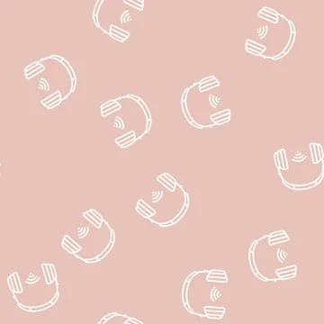 Wireless headphones line seamless pattern Stockillustratie