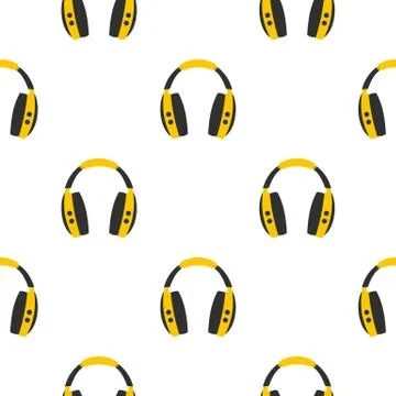 Wireless headphones pattern seamless Stock Illustration
