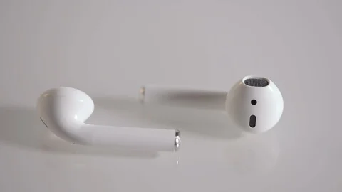 Wireless headphones on a white background. Stock Footage 112656978